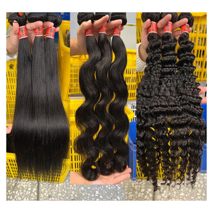 Extensions de cheveux vierges non traités, cheveux humains brésiliens Remy, 100% donneur unique, double trame, fermeture brute, noir naturel, pour femmes, à vendre, tissage de cheveux - Product Image 1