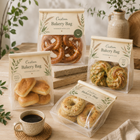 Emballage alimentaire personnalisé imprimé, écologique, recyclable, jetable, pour livraison au détail, à emporter, avec poignée, qualité alimentaire, pour pain
