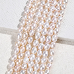 Perlas de Agua Dulce Naturales Blancas de 10 mm, Forma de Arroz, Grano Grande, Semi-Acabadas, para Joyería, Collares y Pendientes, Venta al Por Mayor - Product Image 2
