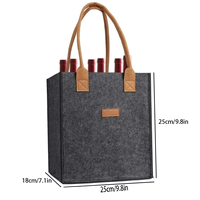 Sac de transport pour 6 ou 9 bouteilles de vin en feutre, avec séparateur amovible et poignée en PU, réutilisable pour cadeaux, pique-niques, fêtes et rangement