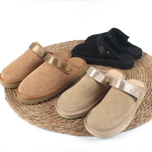 Nouvelles mules <span class=keywords><strong>plateforme</strong></span> Uggs pour femmes 2026 avec bride arrière, sabots en daim confortables pour l'intérieur - Product Image 1
