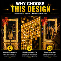 Marco de Fotos LED para Exteriores con Motivo Navideño, Decoración Luminosa para Centros Comerciales, Eventos, Bodas, Exhibición Comercial, Tamaño Personalizado