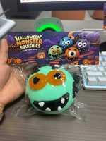 Squishy Halloween en forme de boulette, Jouet d'Halloween de grande taille, Grand jouet Mochi à rebond lent pour décoration de fête, cadeau et anti-stress