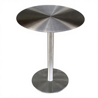 Table de bar ronde en acier inoxydable durable, design minimaliste, hôtel, café, restaurant, écologique