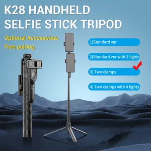 Nieuwste Nieuw Product Handheld Stabiliserende K28 Selfie Stick Statief 360 Graden Rotatie Met Afstandsbediening Max Lengte 1.75 Meter