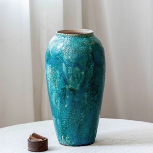 Elegante <span class=keywords><strong>Vaso</strong></span> in <span class=keywords><strong>Ceramica</strong></span> <span class=keywords><strong>Turchese</strong></span> con Rami - <span class=keywords><strong>Vaso</strong></span> Decorativo Vintage Ispirato all'Asia per Soggiorno, Sala da Tè, Matrimonio - Product Image 2