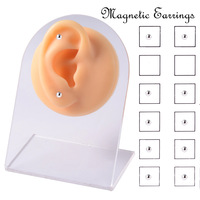 12 pièces/carte or argent couleur faux tricheur Non percé aimant boucle d'oreille oreille Tragus Cartilage lèvre Labret goujon nez anneau bijoux