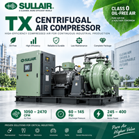 Kompresor Udara Sentrifugal Sullair TX Tipe Bebas Oli 1050-2470CFM 60-145PSI Perawatan Rendah untuk Solusi Udara Industri