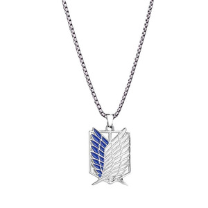 Collana Trendy in Acciaio Inossidabile con Ciondolo <span class=keywords><strong>Attack</strong></span> on Titan (Corpo di Ricognizione) e Catena a Corda, Design con Ali, Gioiello Anime, Idea Regalo - Product Image 5