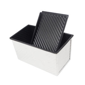 Loyang Roti Aluminium Bergelombang Anti Lengket Bentuk Persegi Panjang Loyang Roti Pullman Bergelombang 450g Loyang Roti Sandwich Toast Dengan Tutup - Product Image 2