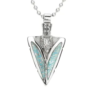 Appannamento libero stile Punk in acciaio inox uomini lupo freccia collana pendente per il maschio - Product Image 1