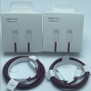 Câble USB-C tressé rouge vin, charge rapide PD, transfert de données, 1 m, compatible avec les appareils iPhone 15-18 et les appareils Android USB-C - Product Image 2