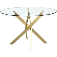 Table à manger ronde en verre transparent de 1 m Table à manger ronde de luxe Tables centrales modernes pour salle à manger