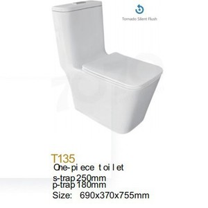 WC monobloc T132 à siphon en S 180 mm à poser au sol - Product Image 3