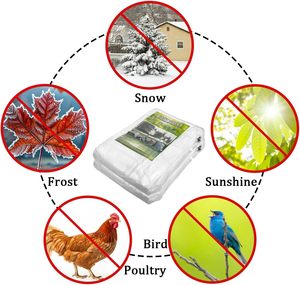 ผ้าคลุมต้นไม้ป้องกันน้ำค้างแข็ง ผ้าคลุมกันหนาวสำหรับพุ่มไม้ มีซิปและเชือกผูก (สีขาว) - Product Image 5