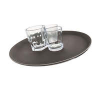 Plateau de service multifonctionnel, écologique, durable, en PP, avec logo personnalisé, antidérapant, pour hôtel et restaurant, finition laquée noire/marron