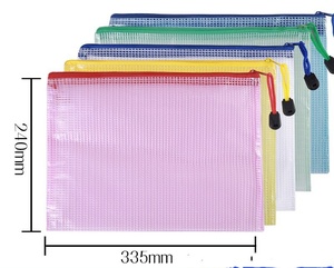 Wholesale Custom logo for School Office Use Zip File Pouch Transparent <b>Document</b> <b>Bag</b> With Mesh Window Durable Waterproof - Product Image 4