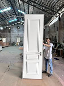 Nouvelle Arrivée Porte en Bois de Pin à Battants, Porte de Chambre Étanche avec Contre-placage et Cadre Doré - Product Image 3