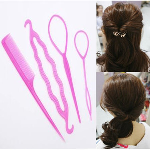 4 pièces/ensemble Outil de <span class=keywords><strong>coiffure</strong></span> populaire pour femmes et filles, pour <span class=keywords><strong>chignon</strong></span> rapide et facile, style princesse, outil de tressage et de coiffage - Product Image 3