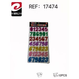 Foam Stickers Digital Numbers Colorful 12Pcs For Crafts And Decorations - Product Image 1