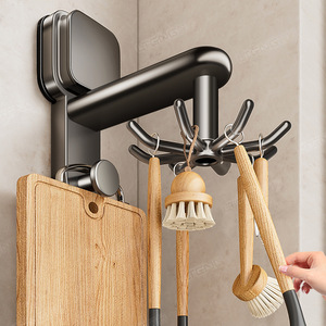 Luteng - Soporte de pared con ventosa para cocina, color gris plomo, sin perforaciones, para cucharas y espátulas, de una sola capa, acabado pulido - Product Image 5