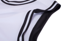 Camiseta de baloncesto de cuello redondo blanca y negra personalizada, logotipo de equipo de sublimación, uniforme de baloncesto liso, camisetas de baloncesto de entrenamiento