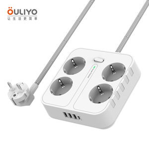 Power Strip 4 Outlets 3 <b>USB</b> 1 Type C 1.8M 16A Euro <b>Plug</b> Safety Design - Product Image 2