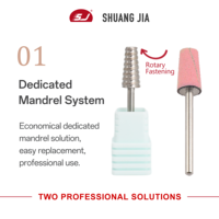 Bandes de ponçage coniques roses SHUANGJIA sans mandrin, double fonction, pour le nettoyage des cuticules et le polissage des ongles, 10 pièces