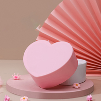 Boîte de rangement cosmétique en plastique rose double étage en forme de cœur pour fille avec miroir de maquillage intégré et présentoir à colliers