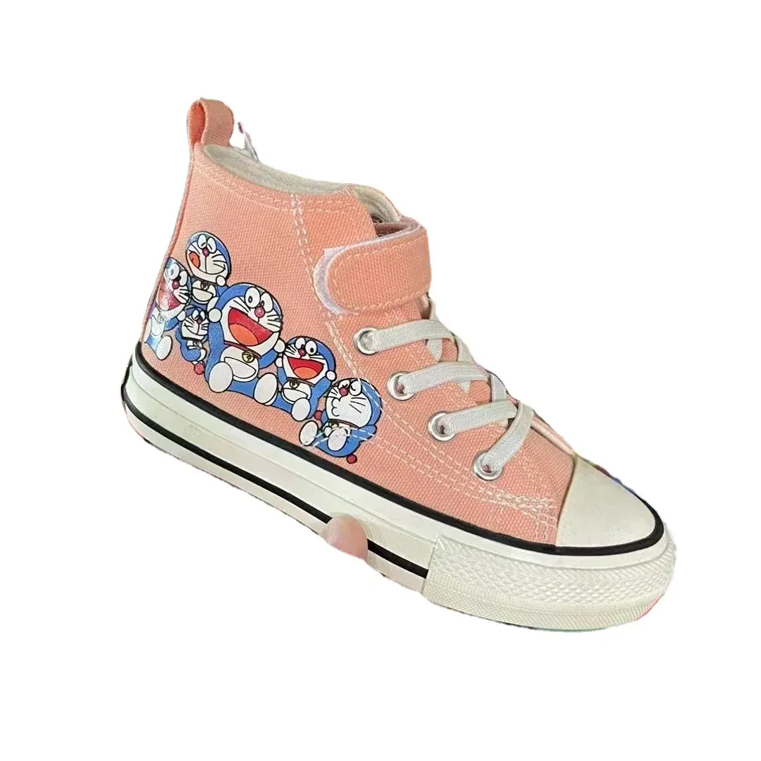 Goedkope Mode Kids Peuter Jongens Meisjes Schoenen Slip Op Canvas Sneakers Baby Canvas Schoenen Cartoon Verstelbare Riem Causale Sneakers