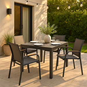 Moderno Grey 4-6 persona da esterno tavolo da pranzo allungabile in alluminio 90/180x90cm da giardino con Patio rettangolare tavolo da bistrot per alberghi - Product Image 6