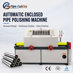 Multi-Station Pipe Polishing Machine for Stainless Steel <b>Round</b> Tube Grinding, <b>Brushing</b> and Satin Surface Finishing - Product Image 1