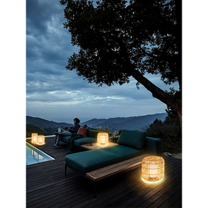 Solar Garden <b>Lights</b> LED Outdoor Rattan Lawn <b>Light</b> Waterproof Zen Style Courtyard Lighting - Product Image 4