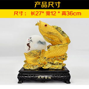 2024 Feng Shui Fortune Gold <span class=keywords><strong>Dragonfish</strong></span> ornamento hogar Oficina Mesa decoración paz Jade hebilla ornamento decoraciones de inauguración - Product Image 2