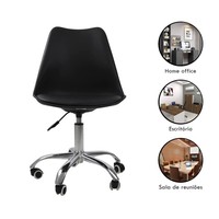Chaises ergonomiques modernes en plastique Chaise de bureau pour étudiants Chaise tulipe rotative pour visiteurs avec roulette pour ordinateur à la maison