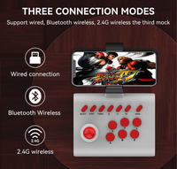 Manette de jeu Y01Arcade Game Rocker BT sans fil 2.4G avec support pour téléphone pour TV/PC/IOS/Switch/PS3