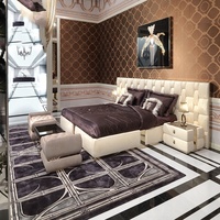 Tapis en nylon et polyester imprimé à la machine, grands tapis de salon, tapis noir, vente en gros