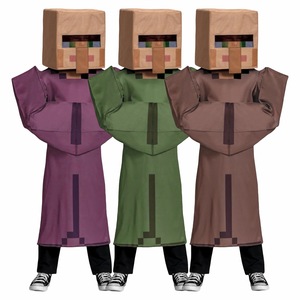 Disfraz de Aldeano de Minecraft Jiedi para Niños, Conjunto Verde, Morado y Marrón, Disfraz de Halloween, Cosplay, Juego de Roles - Product Image 1