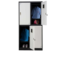 YOUBAI Casier de rangement en acier robuste pour extérieur et maison, 2 à 6 portes, double ouverture, serrure à clé, étanche, démontable, fixation murale, ISO