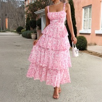 2025 printemps été femmes décontracté robe en mousseline de soie Style européen américain avec petit parfum Floral Design contrasté
