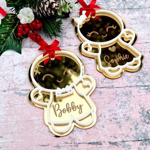 2023 Cá Nhân Gingerbread Giáng Sinh Trang Trí Tên Cây Trang Trí Đồ Trang Trí Đêm Giáng Sinh Hộp Phụ <span class=keywords><strong>Acrylic</strong></span> Trang Trí Cho Xmas Cây - Product Image 2