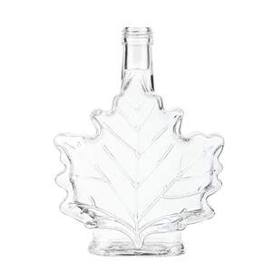 Usine de haute qualité Logo personnalisé en forme de <span class=keywords><strong>feuille</strong></span> clair vide Super Flint bouteille en verre Brandy Tequila bouteille de whisky - Product Image 5