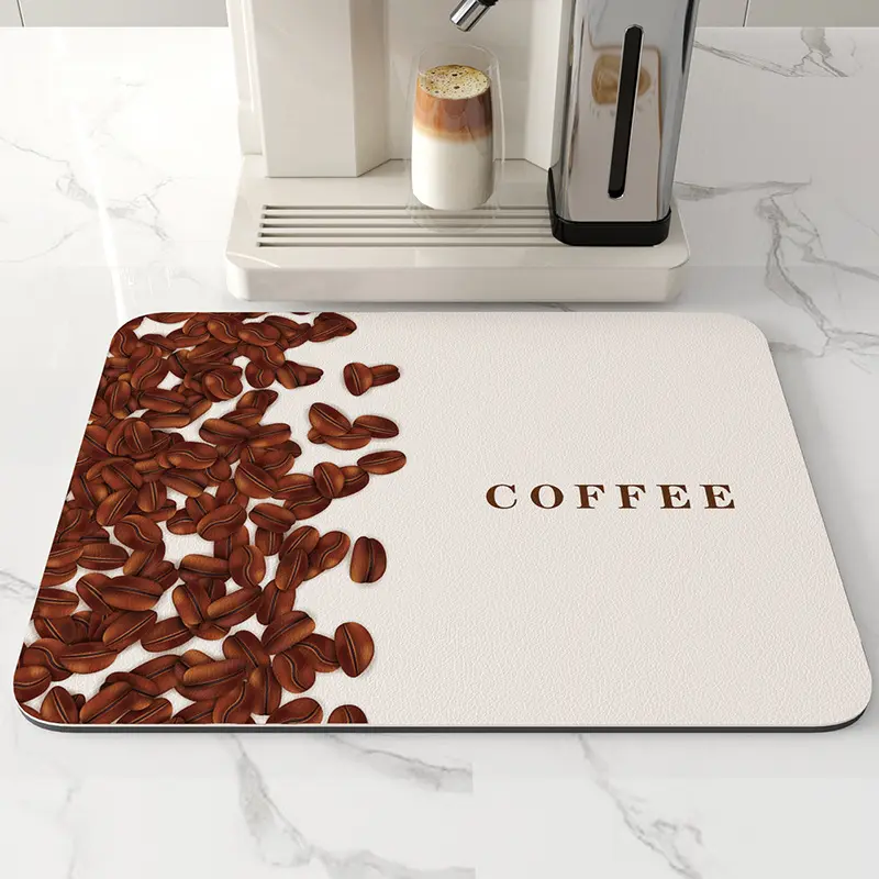 Soft diatomite Coffee machine absorbent pads kitchen table tops heat insulation pads bar counter drain drying mat