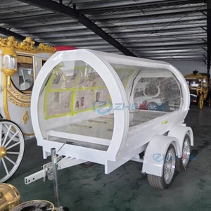 White Hearse Trailer Modern Design Coffin Cart Antique Electric Funeral Trailing Transparent Hearse - Product Image 5