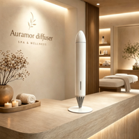 Diffuseur d'arômes en métal contrôlé par application Auramor Luxe, faible bruit 35 dB, 100 ml, sans eau, parfum, batterie USB, pour la maison et l'hôtel