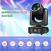 Projecteur professionnel à tête mobile 150W RGBW, 8 couleurs, 18 prismes, 8 motifs Gobo, 14 canaux, pour mariage, public, DJ, KTV