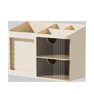 Multi-functional <b>Drawer</b> File Stand Office Desk Small Grid Pen Holder <b>Storage</b> Box Student Dormitory Home Use Shelf - Product Image 2