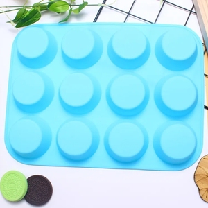 12-<span class=keywords><strong>Cell</strong></span> Silicone bánh công cụ, cấp thực phẩm bánh mì nướng chảo lò tròn Muffin cup nướng khuôn, Silicone khuôn bánh - Product Image 6