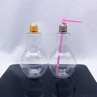 Bouteille en plastique de forme d'ampoule de 250ml, 300ml, 400ml, 500ml pour les boissons, jus de fruits