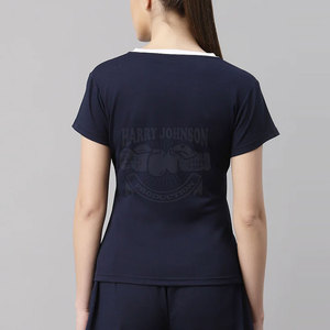 ราคาขายส่ง เสื้อยืดผู้หญิงคุณภาพสูง น้ำหนักเบา สีและโลโก้ปรับแต่งได้ พร้อมเสื้อยืดแขนสั้นผู้หญิง สำหรับขายออนไลน์ยอดนิยม - Product Image 2